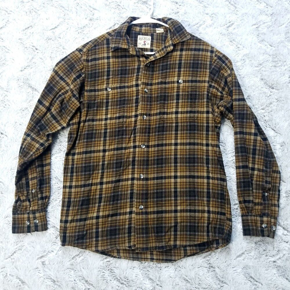 Red Head Brand Co‎ Shirt Mens M Plaid Casual Button Down Long Sleeve Collared